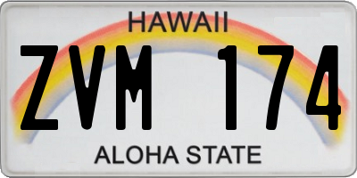 HI license plate ZVM174