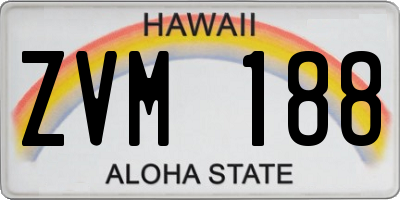 HI license plate ZVM188
