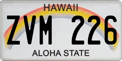 HI license plate ZVM226