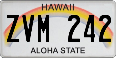 HI license plate ZVM242