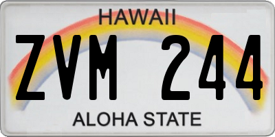 HI license plate ZVM244