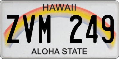 HI license plate ZVM249
