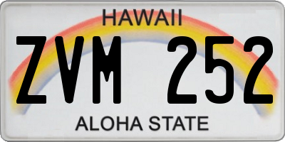 HI license plate ZVM252
