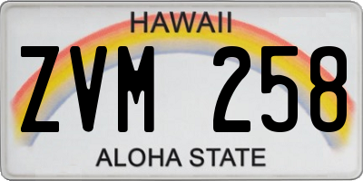 HI license plate ZVM258