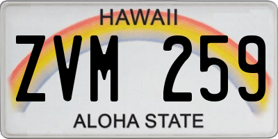 HI license plate ZVM259