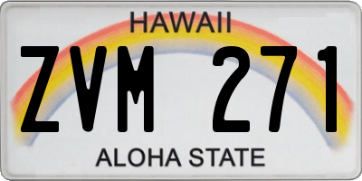HI license plate ZVM271