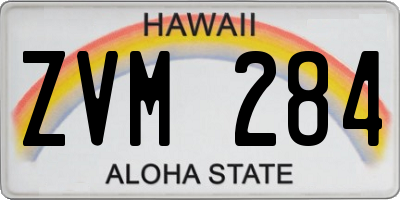 HI license plate ZVM284
