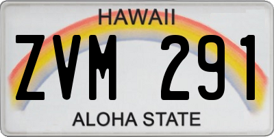 HI license plate ZVM291
