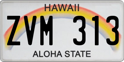 HI license plate ZVM313