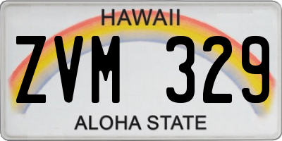 HI license plate ZVM329