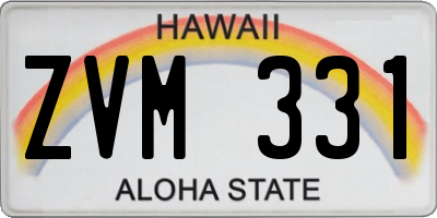 HI license plate ZVM331