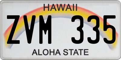 HI license plate ZVM335