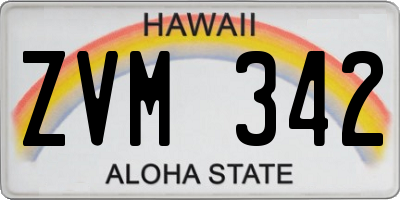 HI license plate ZVM342