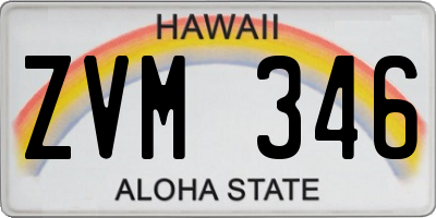 HI license plate ZVM346