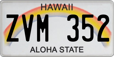 HI license plate ZVM352
