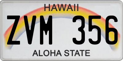 HI license plate ZVM356