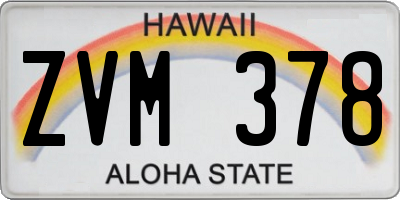 HI license plate ZVM378