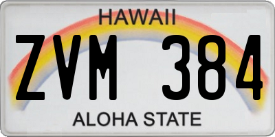 HI license plate ZVM384