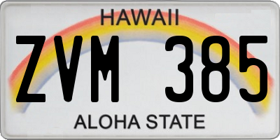 HI license plate ZVM385