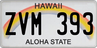 HI license plate ZVM393