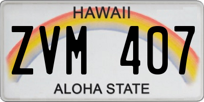HI license plate ZVM407