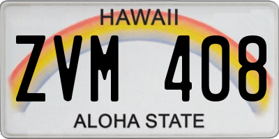 HI license plate ZVM408