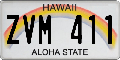 HI license plate ZVM411