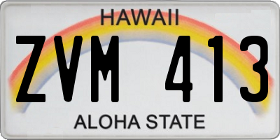HI license plate ZVM413