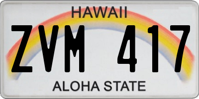 HI license plate ZVM417