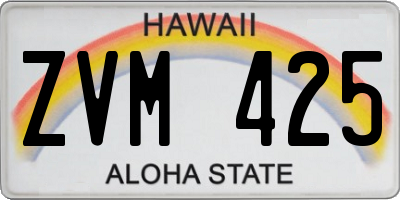 HI license plate ZVM425
