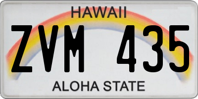 HI license plate ZVM435
