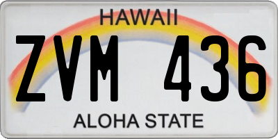 HI license plate ZVM436