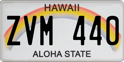 HI license plate ZVM440