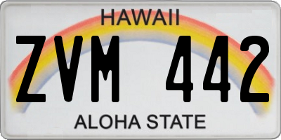 HI license plate ZVM442