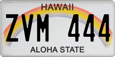 HI license plate ZVM444