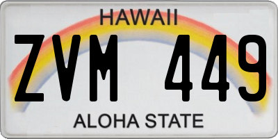 HI license plate ZVM449