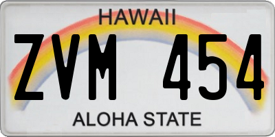 HI license plate ZVM454