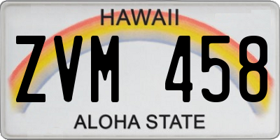 HI license plate ZVM458