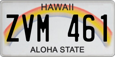 HI license plate ZVM461