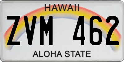 HI license plate ZVM462