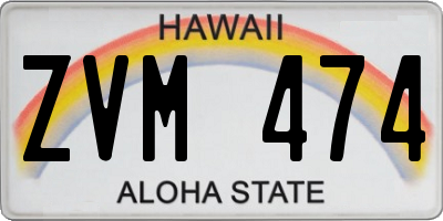 HI license plate ZVM474