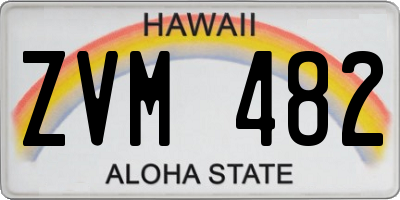 HI license plate ZVM482