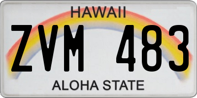 HI license plate ZVM483