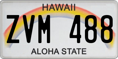 HI license plate ZVM488