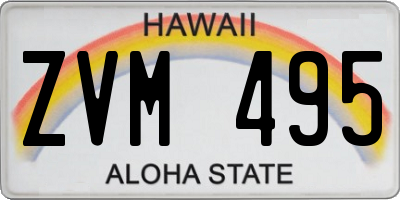 HI license plate ZVM495