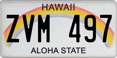 HI license plate ZVM497