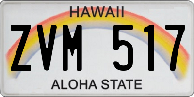 HI license plate ZVM517