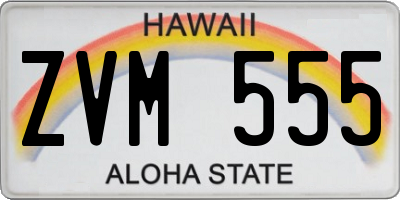 HI license plate ZVM555