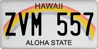 HI license plate ZVM557