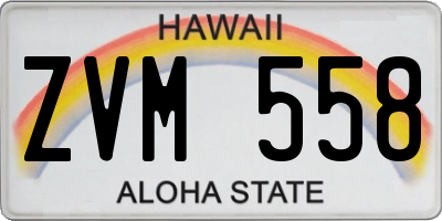 HI license plate ZVM558